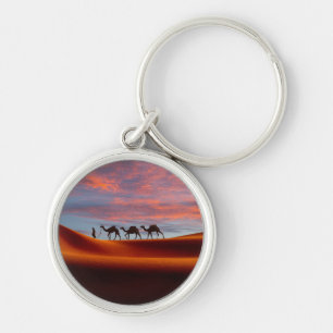 Porte-clés Deserts   Man & Camels in the Sand Dunes