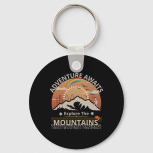 Porte-clés Design "Adventure Await-Explore the mountain"