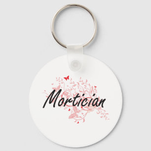 Porte-clés Design artistique morticien avec papillons
