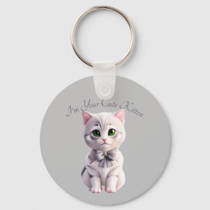 Porte-clés Design avec chaton gris mignon