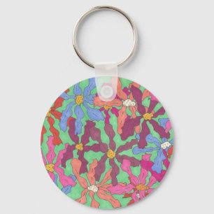 Porte-clés Design Boho Motif à fleurs rétro