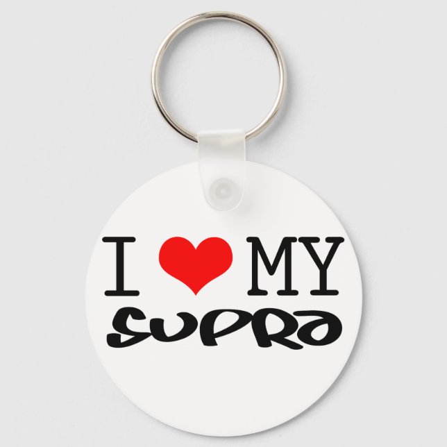 Porte-clés Design classique "I Love My Supra" (Recto)