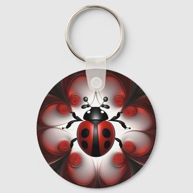 Porte-clés Design d'art Abstrait Ladybug, (Recto)