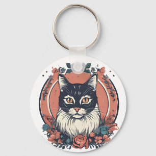 Porte-clés design d'art amoureux des chats mignon acheter mai