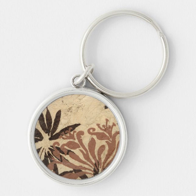Porte-clés Design de crayon floral avec Feuilles tawny (Devant)