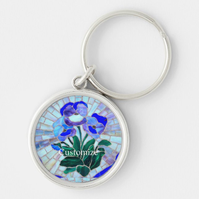 Porte-clés Design de fleur en verre (Devant)