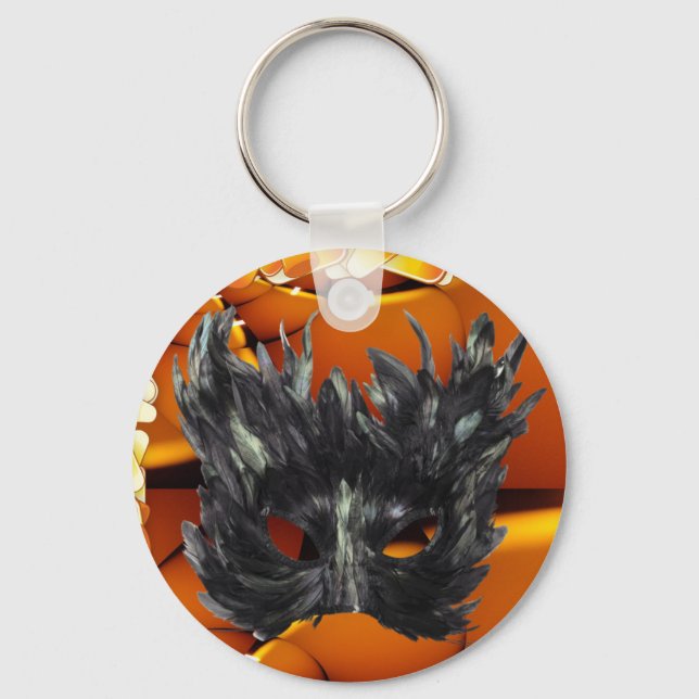 Porte-clés Design de masque gothique noir (Recto)