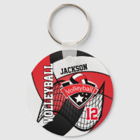 Design de volley-ball rouge, noir et blanc