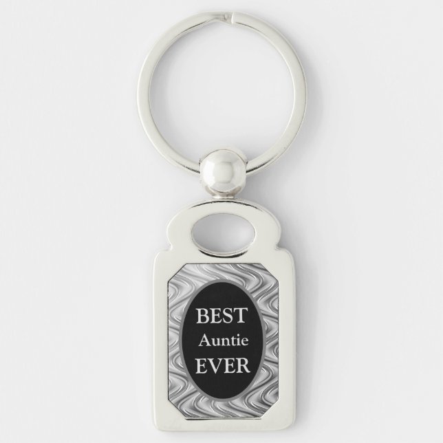 Porte-clés Design élégant Silver Meilleure Tante Jamais Desig (Devant)