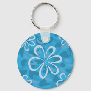 Porte-clés Design floral bleu