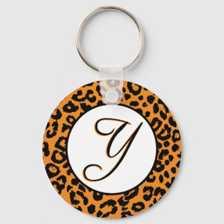 Porte-clés Design léopard orange avec Y