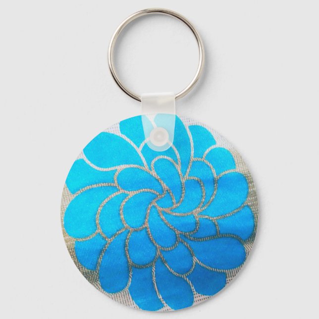 Porte-clés Design Lune Bleue (Recto)