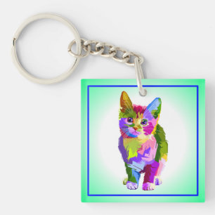 Porte-clés Design prismatique Stylisé Kitten-32345