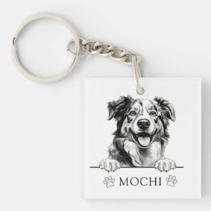 Porte-clés Dessin à la main de chien berger australien person