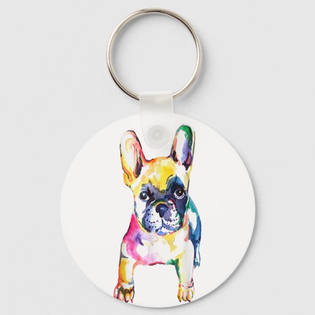 Porte-clés Dessin à la main original Bulldog (Recto)