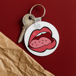 Porte-clés Dessin animé amusant bouche ouverte et lèvres