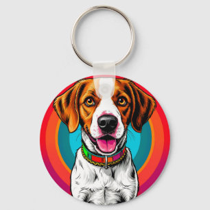 Porte-clés dessin animé collier pour chien Beagle 