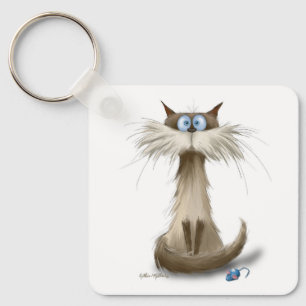Porte-clés Dessin animé de chat siamois