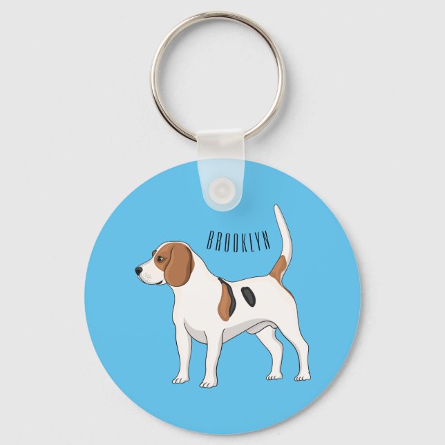 Porte-clés dessin animé de chien beagle (Recto)