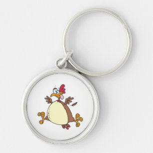 Porte-clés dessin animé de poule folle