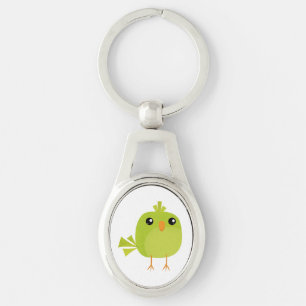 Porte-clés Dessin animé d'oiseau vert mignon