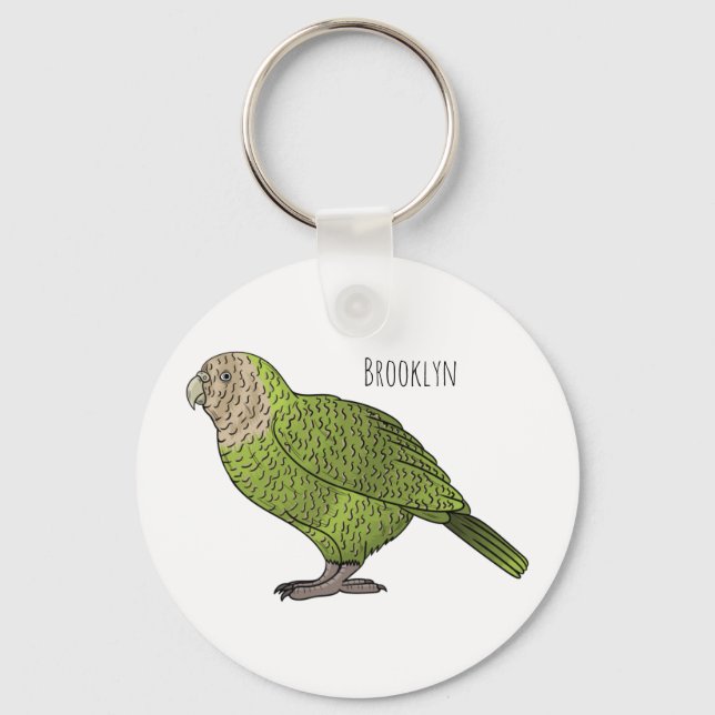 Porte-clés dessin animé d'oiseaux de Kakapo (Recto)