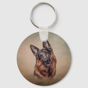 Porte-clés Dessin Chien berger allemand