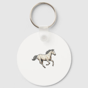 Porte-clés Dessin de cheval Appaloosa courant gravé vintage_1