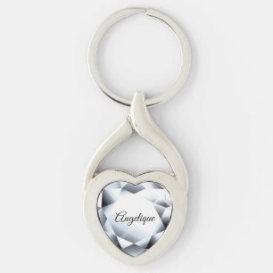 Porte-clés Dessin de diamant faux de pierre brillante