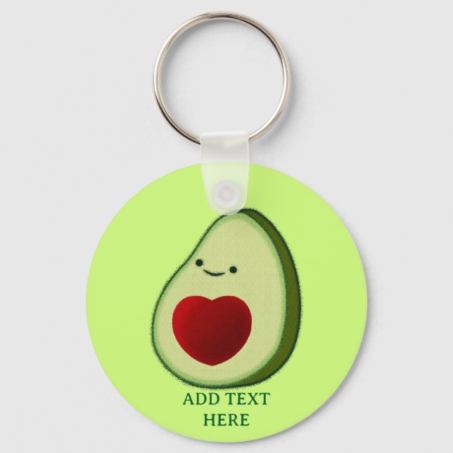 Porte-clés Dessin de l'Avocado Lover Cute (Recto)