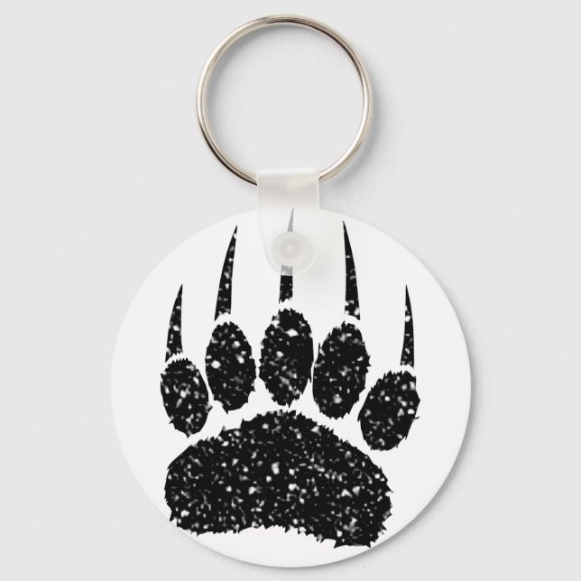 Porte-clés Dessin de l'Empreinte de patte de l'ours de Partie (Recto)
