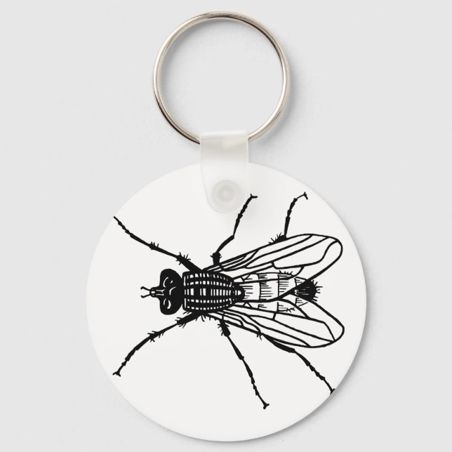 Porte-clés Dessin de mouche - insecte, ravageur, mouches (Recto)