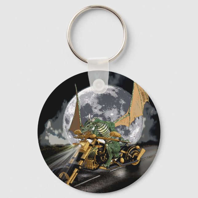 Porte-clés Dessin Dragon et Imaginaire Lune (Recto)