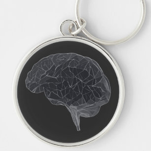 Porte-clés Dessin du cerveau polygonal - Réseau neuronal