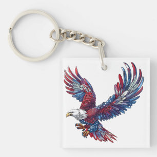 Porte-clés Dessin d'un aigle, concept 4 juillet