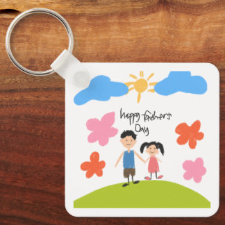 Porte-clés dessin enfant mignon Bonne fête des pèr