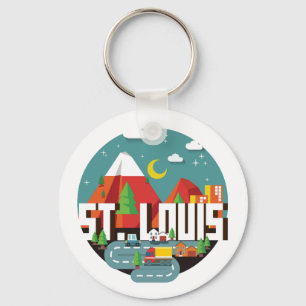 Porte-clés Dessin géométrique de St Louis, Missouri