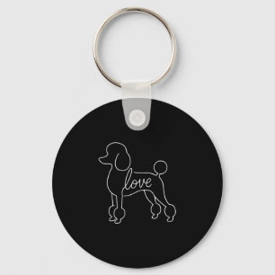 Porte-clés Dessin minimaliste élégant d'amour de caniche