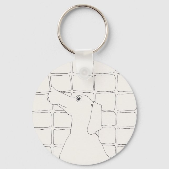 Porte-clés Dessin original Chien chinois année 2018 KeyC (Recto)