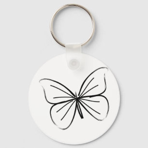 Porte-clés Dessin simple de ligne papillon