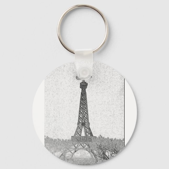 Porte-clés Dessin Tour Eiffel Paris, Texas (Recto)