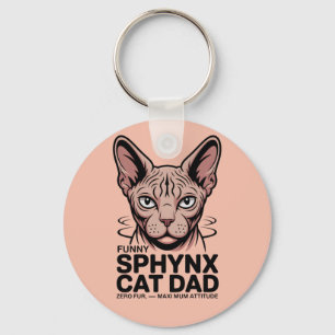 Porte-clés Dessin vectoriel drôle de papa de chat Sphynx
