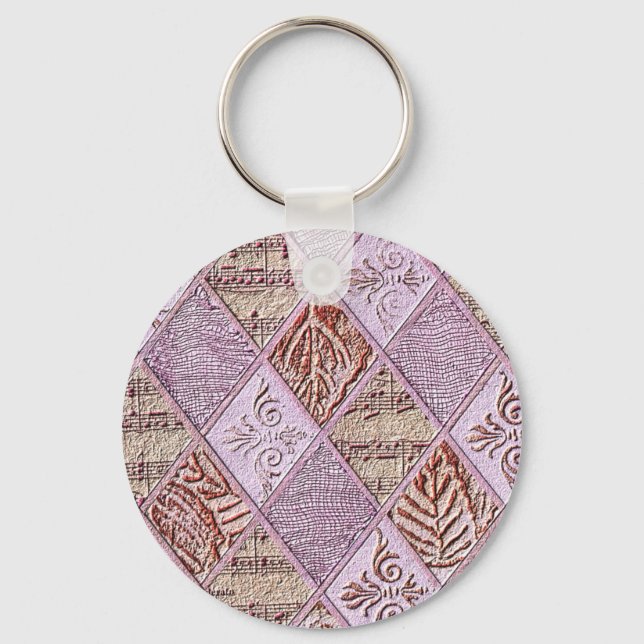 Porte-clés Dessins De Diamant En Rose (Recto)