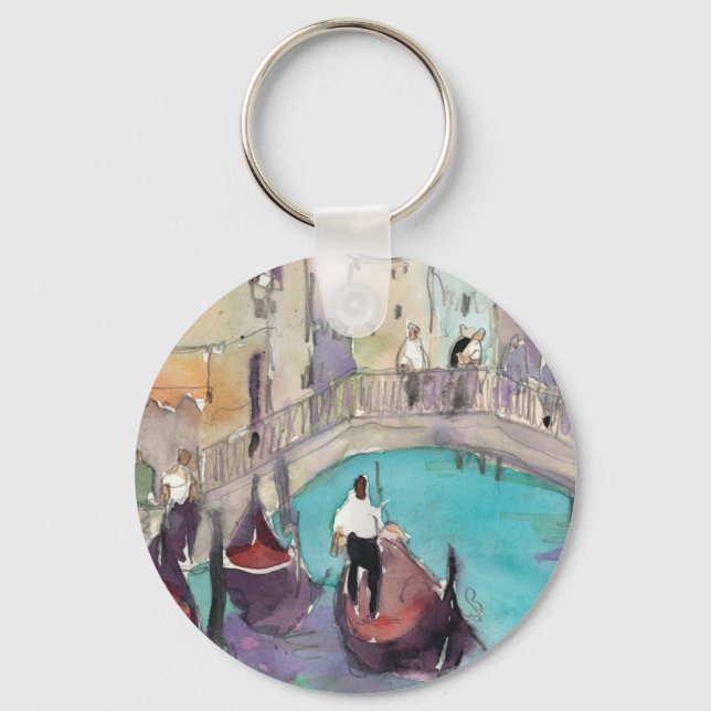 Porte-clés Destinations | Aquarelle Venise Gondola Ride (Recto)