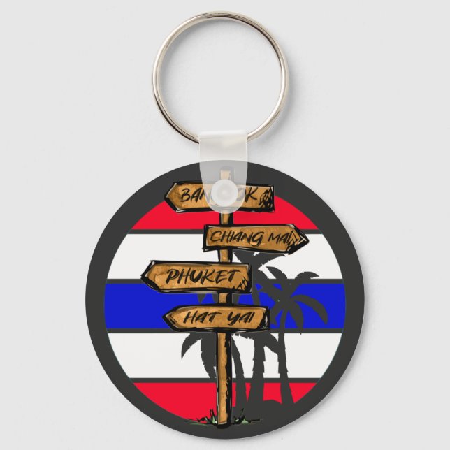Porte-clés Destinations Thaïlande - Bangkok Chiang Mai Phuket (Recto)