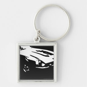 Porte-clés Détail de Datsun 240Z - noir sur la lumière