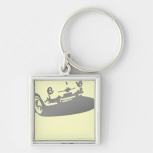 Porte-clés Détail de Fiat 600 - gris sur la lumière