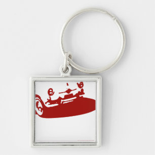 Porte-clés Détail de Fiat 600 - rouge foncé sur la lumière