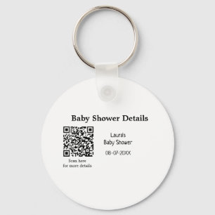 Porte-clés DÉTAILS DU baby shower QR SCAN CODE RU MODERNE MIN