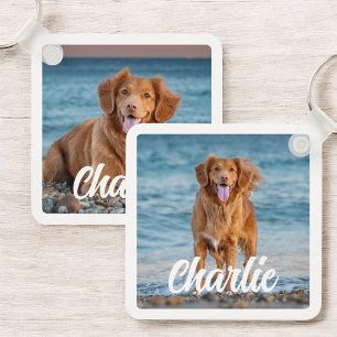 Porte-clés Deux Amoureux de les chiens photo Personnalisé Gar